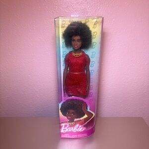 Mattel Barbie Fashionistas Doll 221 African American Natural Hair Red Dress New